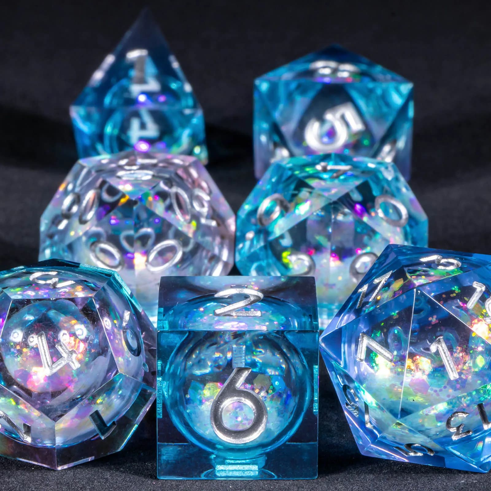 DnD Liquid Core Dice Set For Dungeons And Dragons RPG Liquid Heart Dice Sharp Edge D&D Dice For Christmas Gifts for Gamers