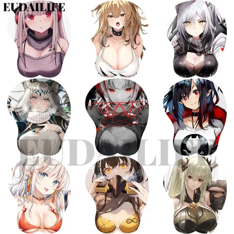 Arknights Nian W Schwarz Magallan 3D Mousepad Mano Poggiapolsi Mouse Pad Mousepad Silicone Oppai Morbido Mouse Zerbino Ufficio Lavoro Regalo