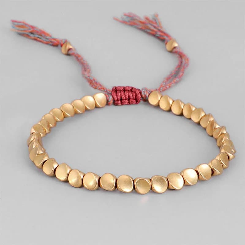 Braccialetti buddisti tibetani fatti a mano con perline di rame intrecciate a mano, braccialetti portafortuna per donne e uomini, dropshipping.