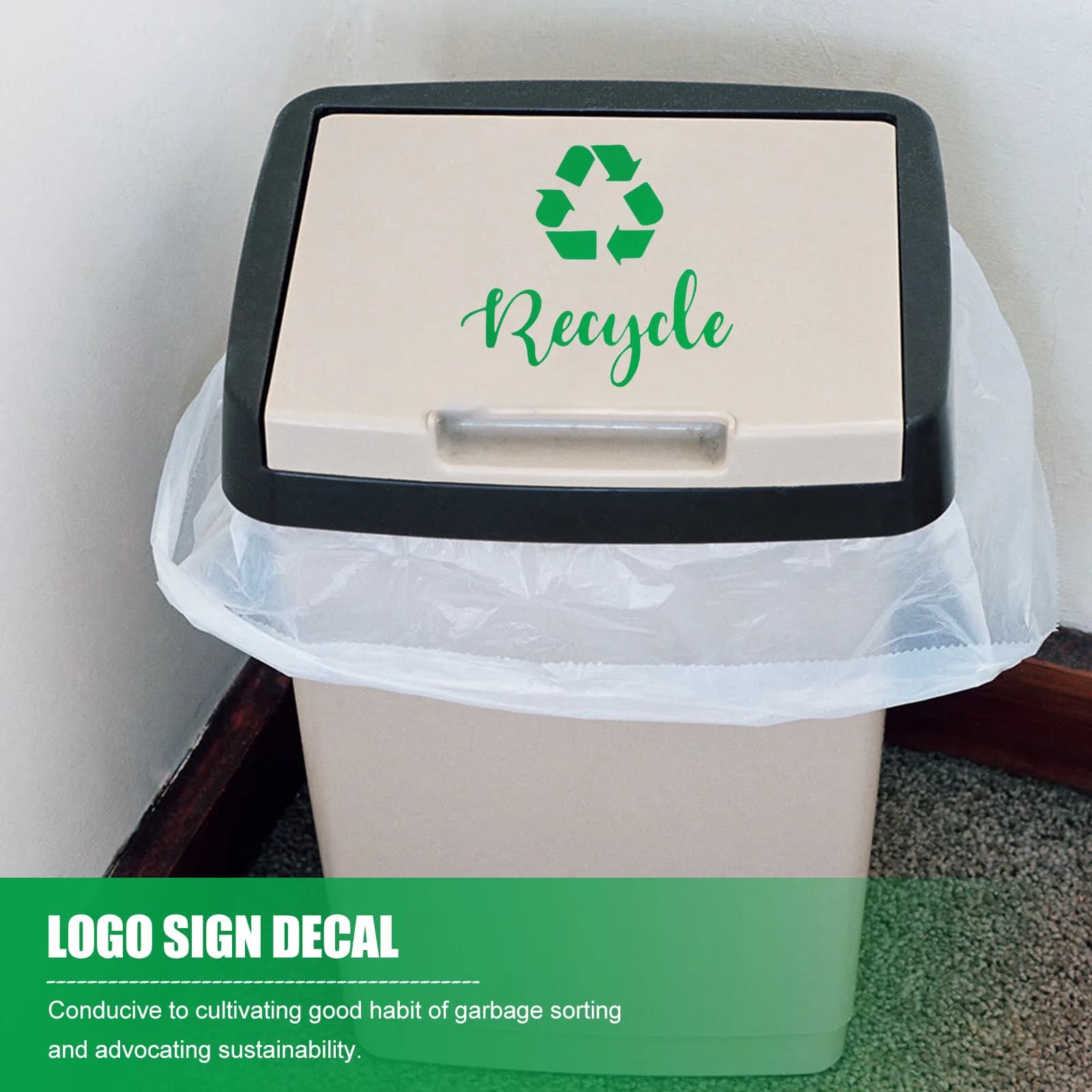 Adesivo Premium in PVC per Classificazione Rifiuti, Autoadesivo, Impermeabile, Rimovibile, per Contenitori di Riciclaggio, Casa, Scuola, Ufficio