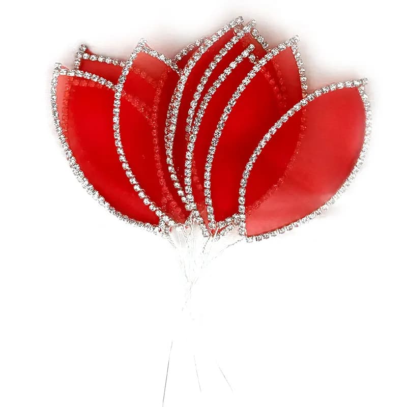 (30 pezzi) Fiore di filo 3D Foglia di strass Filato-Fiore Foglia da 8 cm per abito da sposa