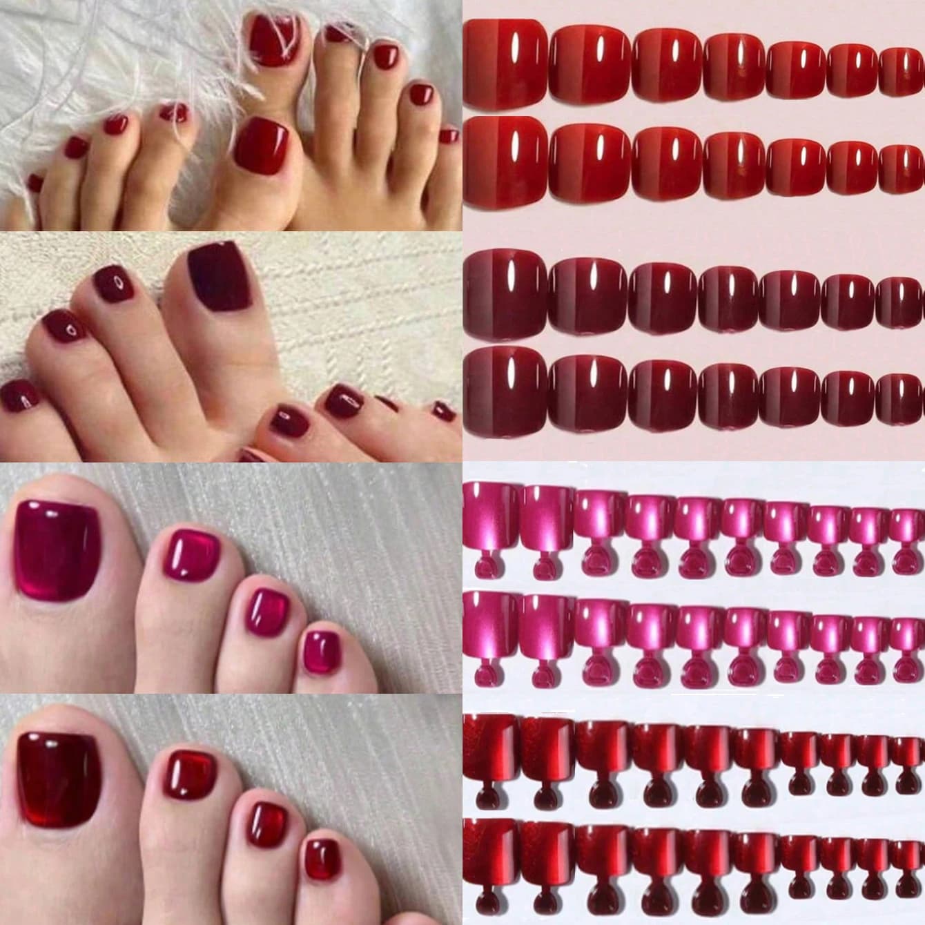 96PCS Acrylic Feet in the shape of a fake tip with design Cat Eye fake nails Completely covered tip Artificial spike Nai