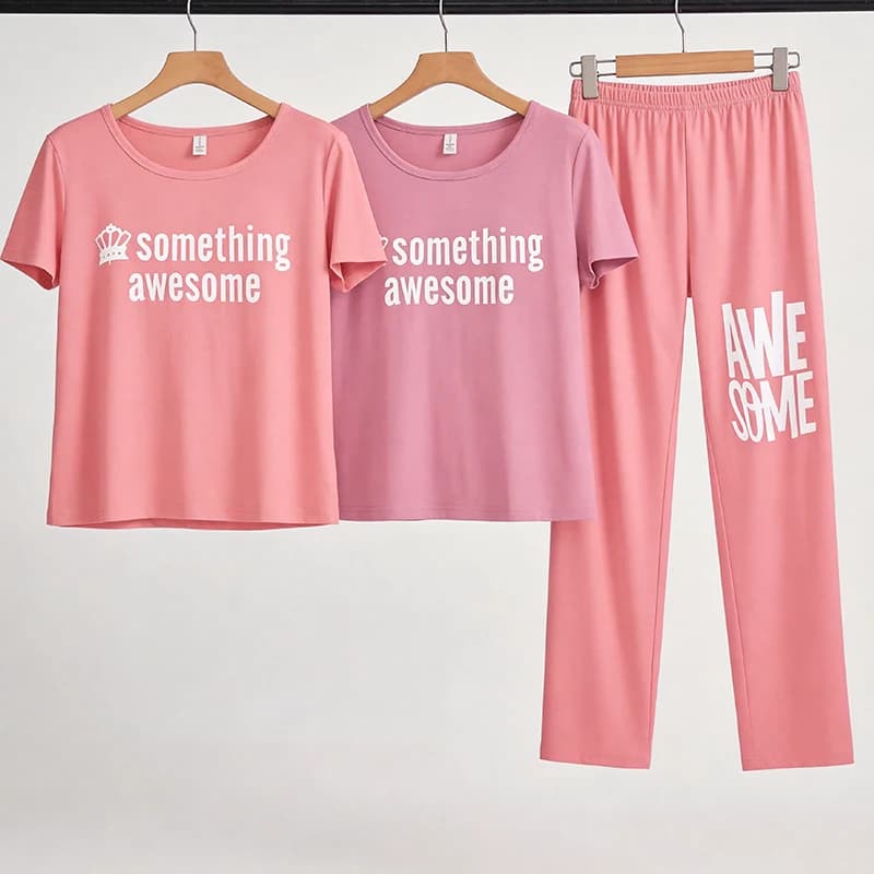 Women's Clothes 2026 Spring and Fall Pajamas Fashion Casual O-Neck Soft Solid Sweet Silky Comfortably Homewear Ladies Sleepwear