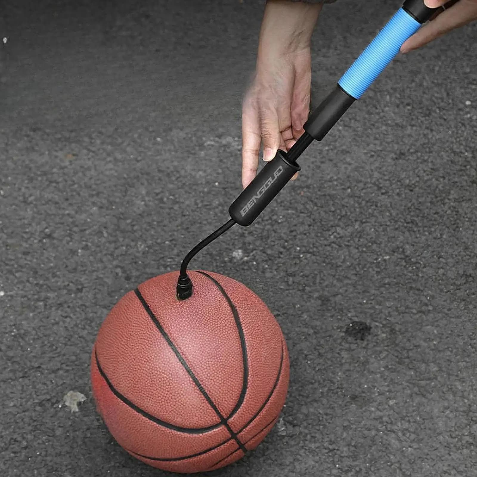 Lightweight Manual Ball Pump Mini Air Inflator with Needle Storage for Football Basketball Volleyball Sports Equipment