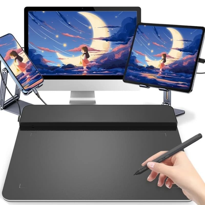 Tavoletta grafica digitale Tavoletta con penna da 4 * 3 pollici per disegnare con batteria wireless da 5080 lpi gratuita