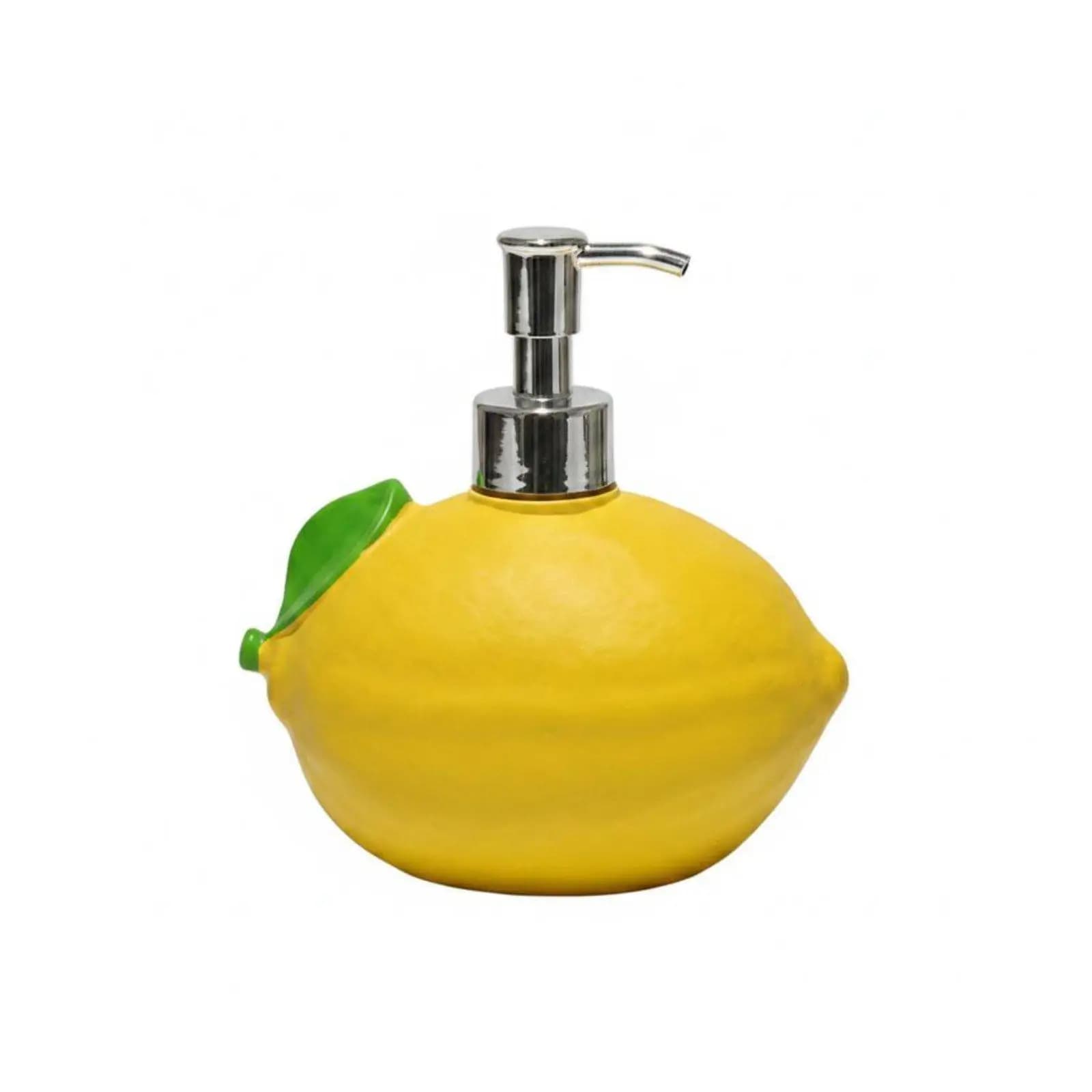 Lemon Liquid Dispenser Decorative Leaf Shaped Soap Pump Bottle for Hand Soap Bathroom Accessory