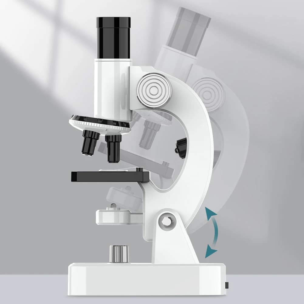 Microscopio Composto 200X-4800X con Set di Vetrini per Adulti e Studenti, Microscopio per Scuola, Laboratorio e Educazione Domestica