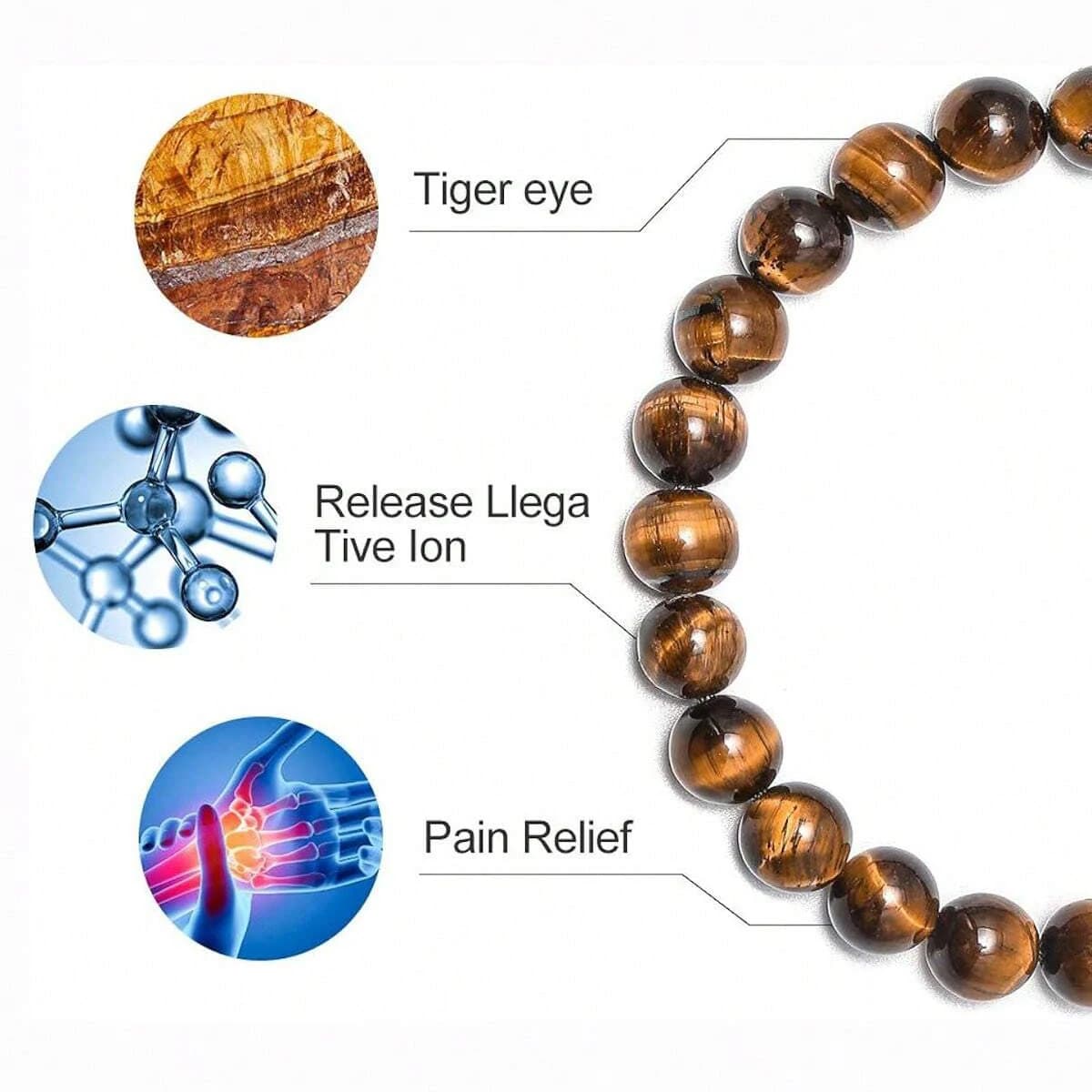 3 Styles 8mm Natural Tiger Eye Lava Rock Handmade Protection Beaded Bracelet For Men Holiday Birthday Gift US Warehouse Fast Shipping