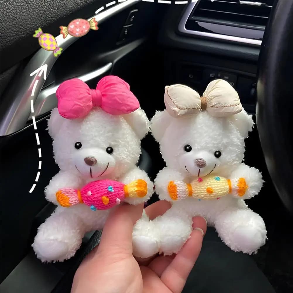 Peluche Cartoon Doll Indicatore di direzione per auto Decorazione Giocattolo Orso carino 8 cm Decorazione alla moda Decorazione interna per auto fai da te personalizzata Orna