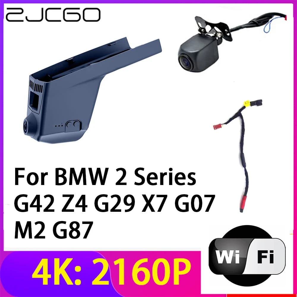 Dash Cam 4K 2160P for Car, 2-Lenti DVR Camera with Wifi and Night Vision for BMW Series 2 G42 Z4 G29 X7 G07 M2 G87