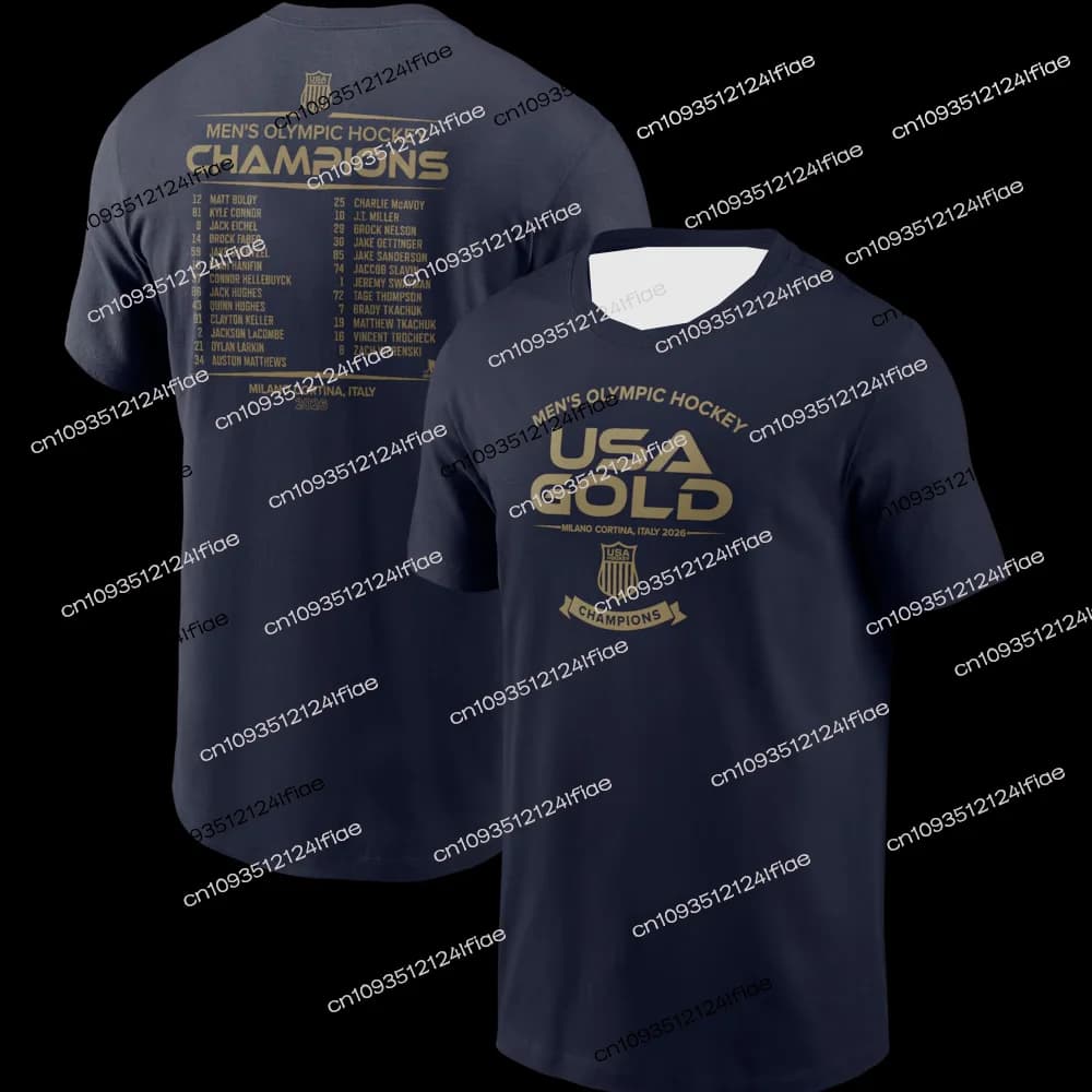 Nuova Edizione Commemorativa 2026: T-shirt da Hockey su Ghiaccio Americana per Uomo, Maglietta a Maniche Corte per Bambini, Abbigliamento Sportivo Casual