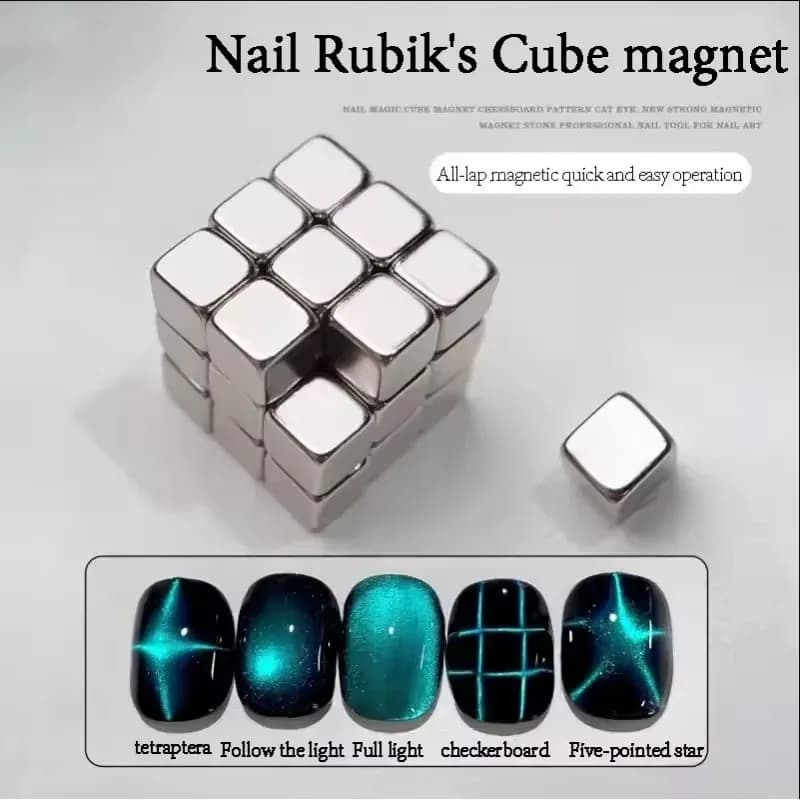Set di 5-216 Magneti per Nail Art Effetto Occhio di Gatto, Magneti Quadrati 5-9, Magneti Multifunzione a Scacchiera e Stellari per Nail Art, Decorazioni per la Casa e Magneti da Frigorifero