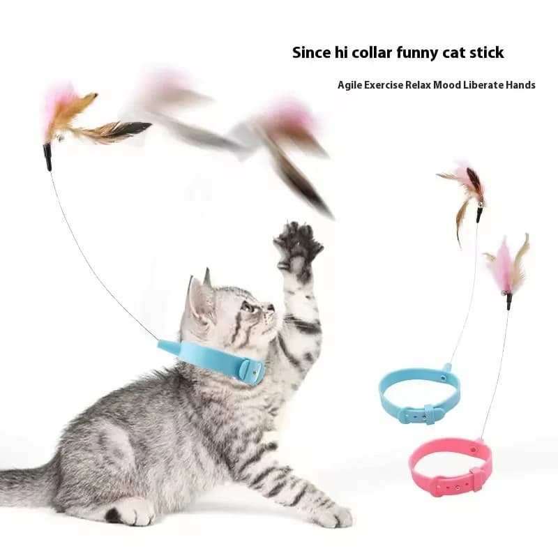 Giocattolo per Gatti con Piuma e Topo Oscillante, con Ventosa e Molla, per Alleviare la Noia e Stimolare l'Interazione
