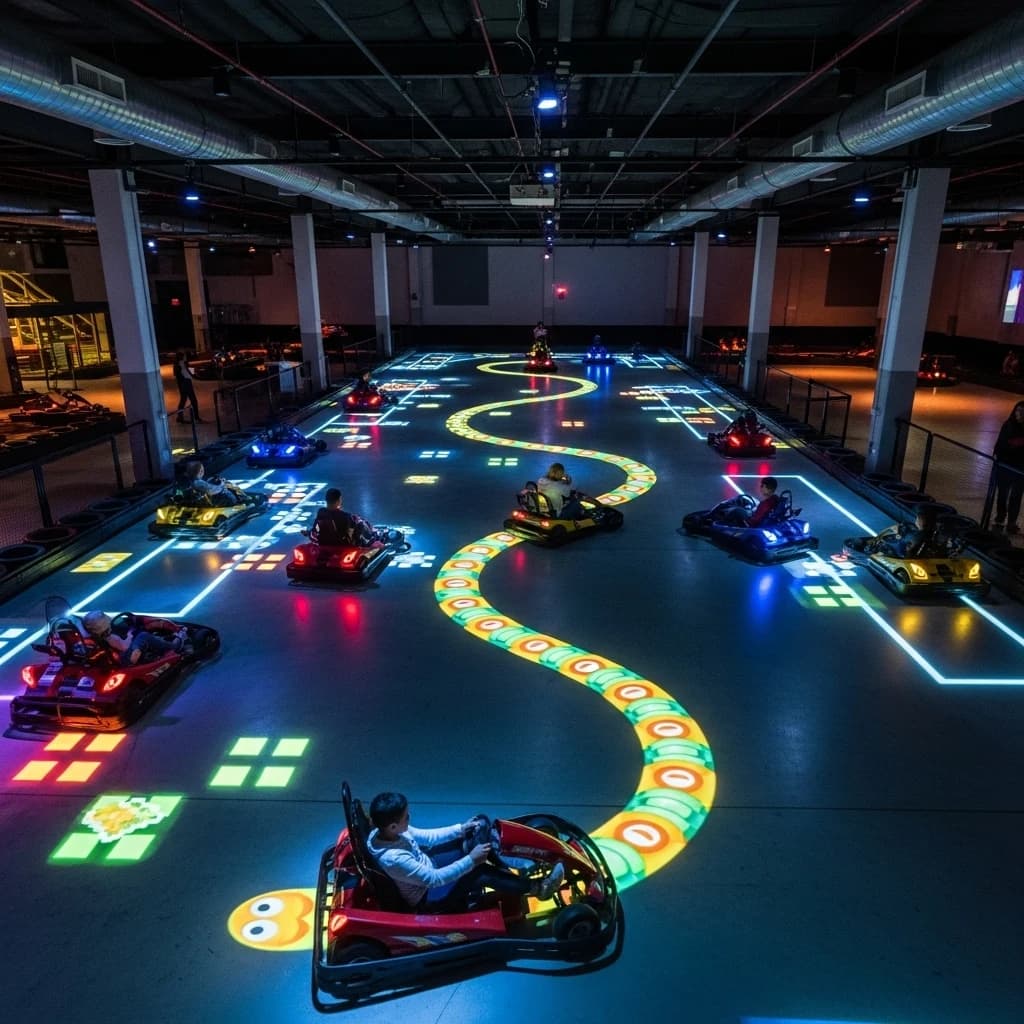 Immersive Interactive Projection Go-Kart Racing Game Indoor Electric Battle Kart for Amusement Park