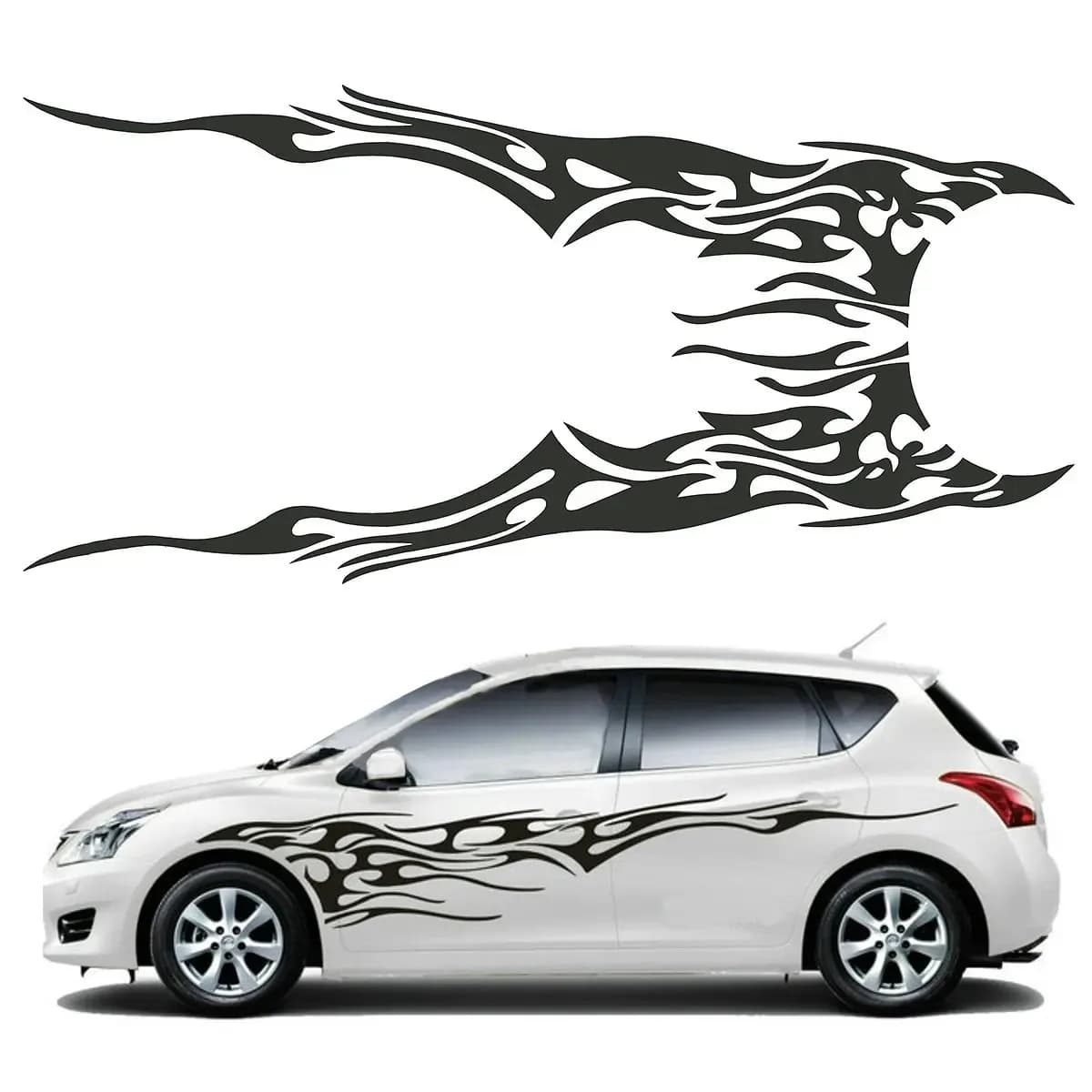 Car Wall decal Motor side Body Vinyl sticker Flame Large decal Graphics Decorative DIY PVC Solar Protection Waterproof 15 cm