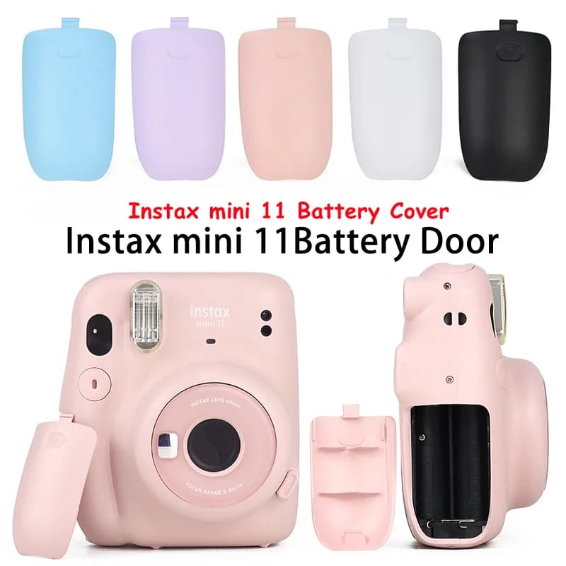 Per Fujifilm Instax Mini11 Tappo Della Batteria Porta Mini 11 Copertura Della Batteria Pellicola Della Macchina Fotografica Bianco Blu Rosa Grigio Viola PVC Della Copertura di Ricambio