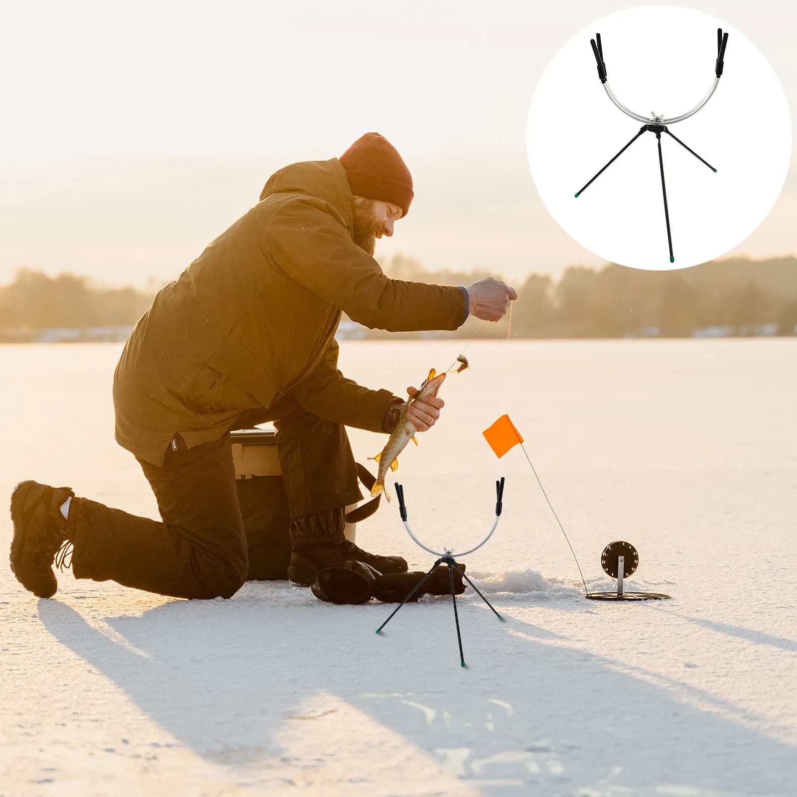 1Pcs Metal Fishing Rod Rack Adjustable Angle Stable Tripod Pole Support for Sea Hand Ice Fishing Portable Detachable Rod Holder