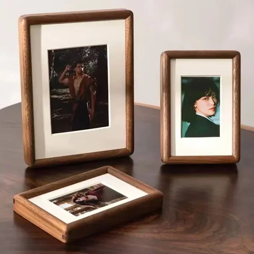 New 6/7/8 Inch Black Walnut Photo Frame Simple Handmade Picture Frame Real Wooden Display Photo Frame