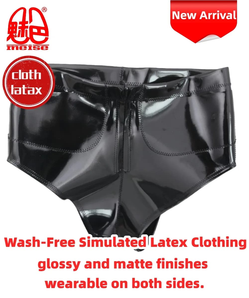 Slip in pelle PU lucida da donna, per performance sul palco, bikini, perizoma, pantaloncini, boxer, tanga in PVC