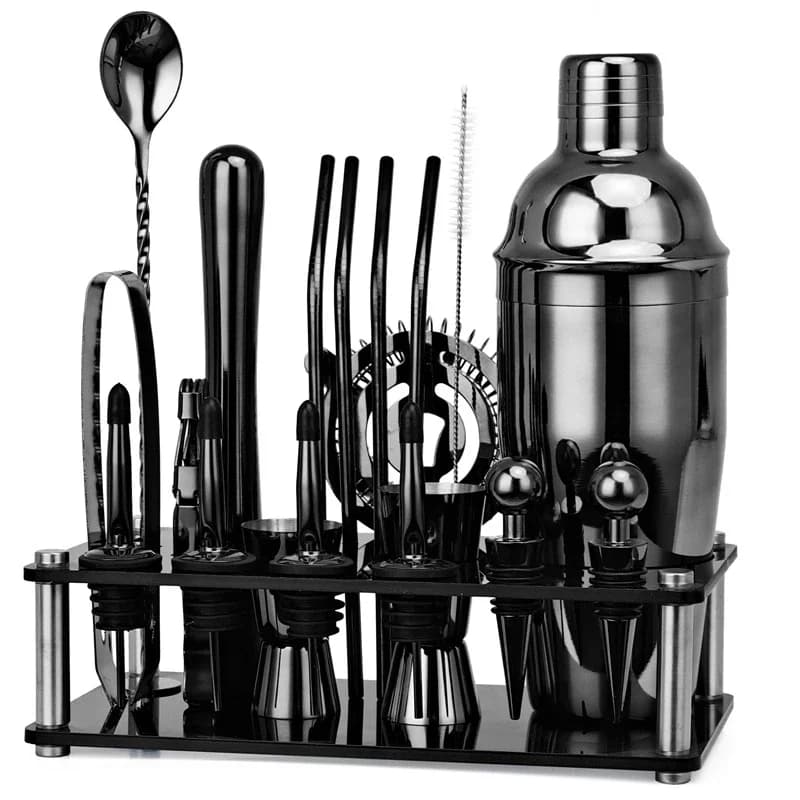 Set shaker per cocktail per principianti, set da bar KTV, shaker Snow Pot, 20 pezzi, con misurino per vino.