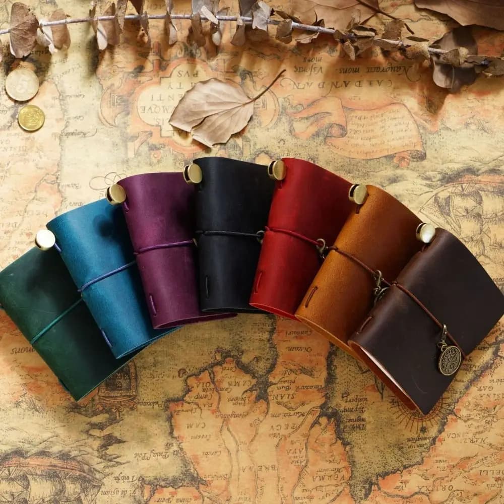 Vintage Writing Cowhide Cover Sketchbook Sketching Leather Traveler Notebook DIY Handmade Diary Notebook Crafts