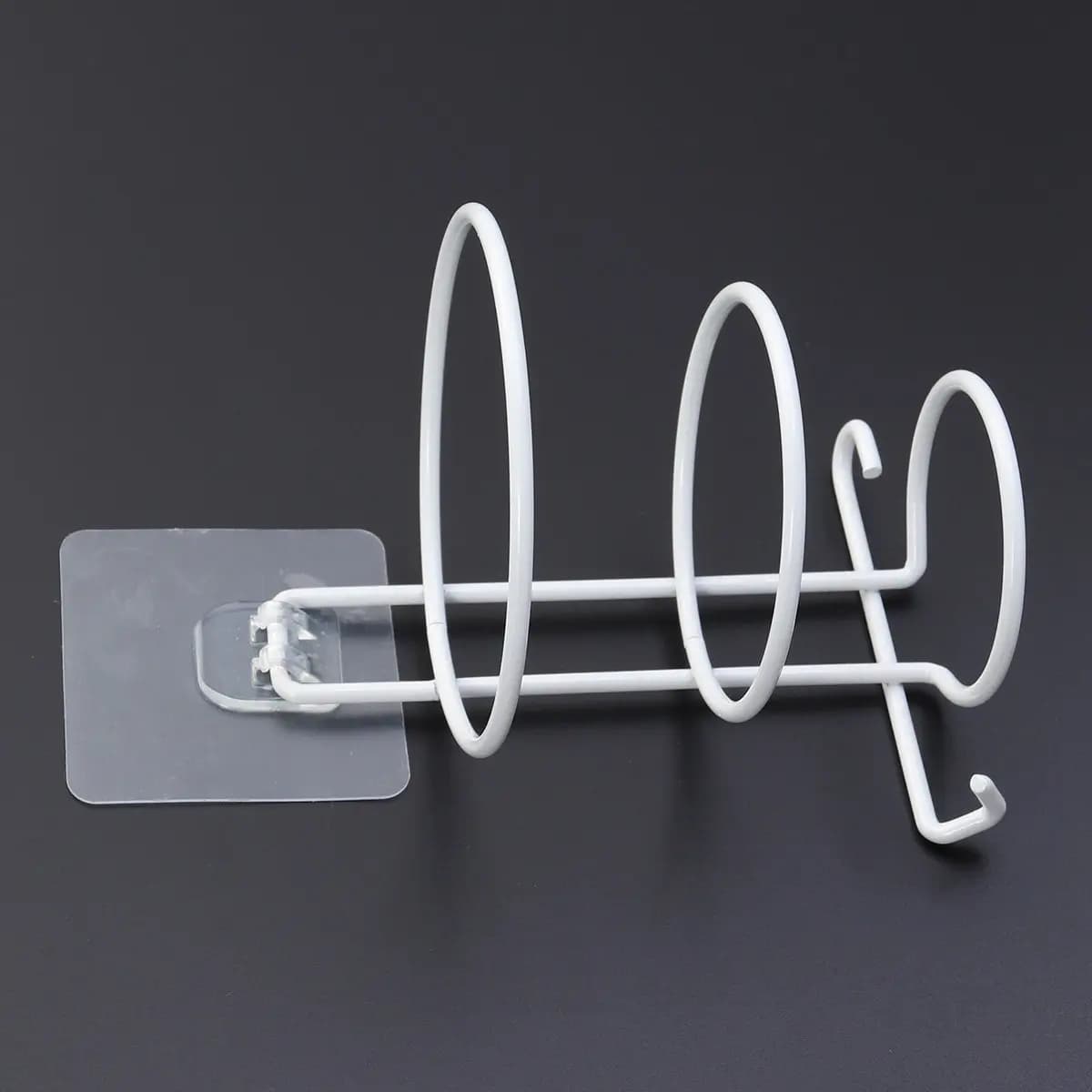 Hair Dryer Rack Wall Mounted White Iron Vintage Bathroom Storage Holder Hair Blower Organizer Space Saving Rust Proof Scratch