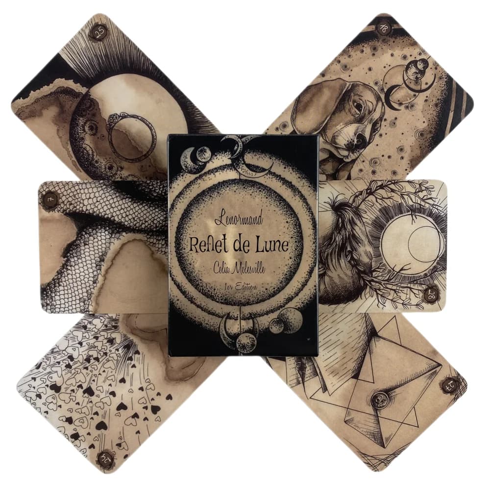 Lenormand Reflet De Lune, Carte Lenormand, Mazzo di Carte dei Tarocchi, Giochi di Carte Oracolo per Adulti, Divertimento per Adulti, Giochi per Feste, Carte da Gioco 9*6cm