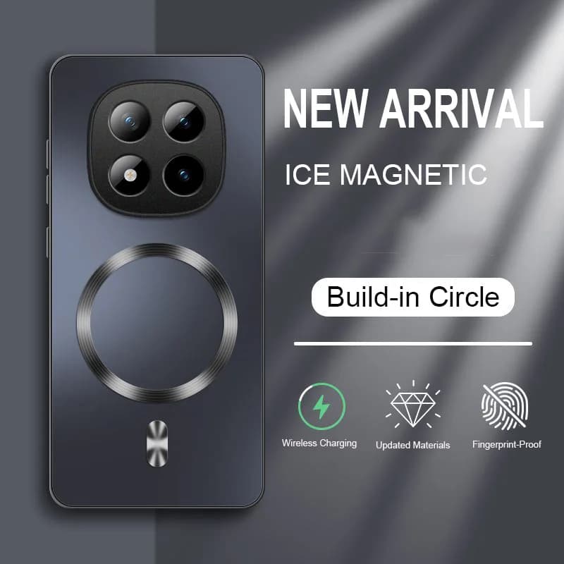 Custodia Magnetica Rigida Opaca AG per MagSafe per POCO F3 F5 F6 F7 F8 Ultra M8 X6 X7 X8 Pro Max, Antiurto, Sottile, Effetto Seta