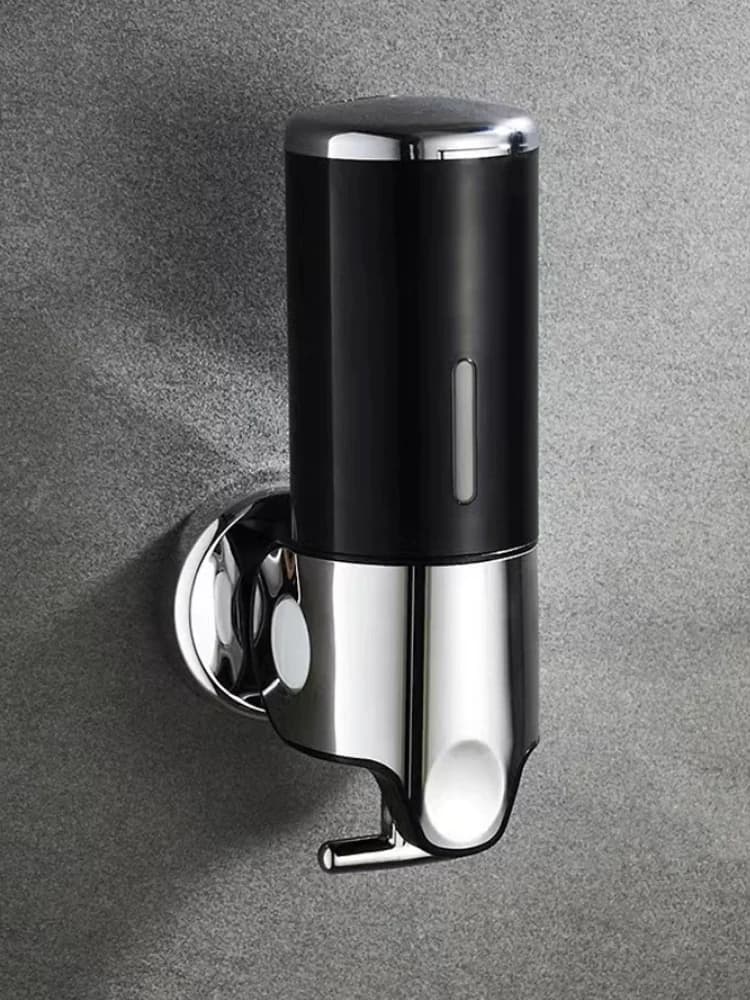 Homefish No Drill Wall Mounted Soap Dispenser Manual Press Liquid Pump for Bathroom Shampoo Hand Soap