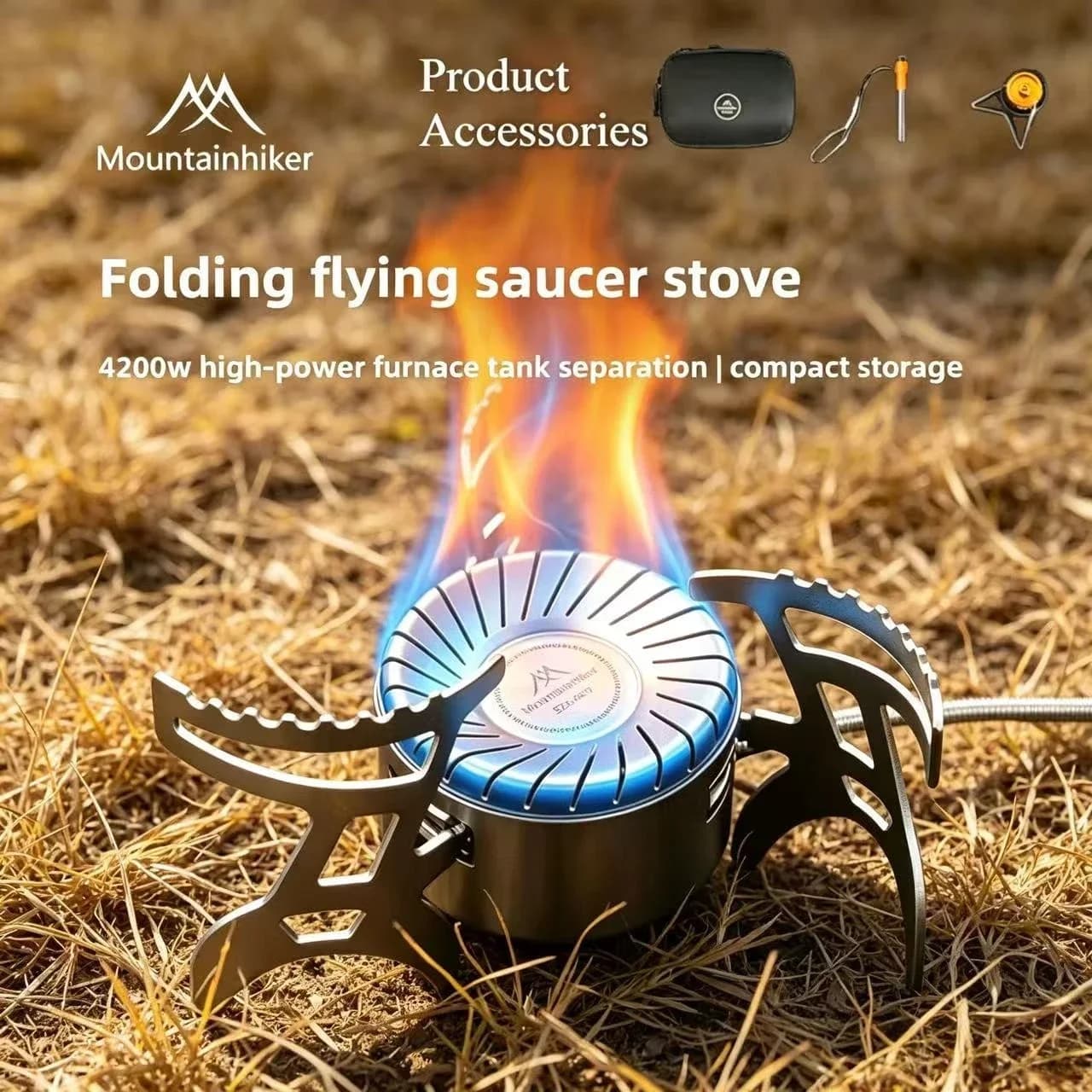 MOUNTAINHIKER 4200W Outdoor Infrared Burner Mini Stove Outdoor Camping Cooking Ultralight Folding Mini Burner Camp Cooking