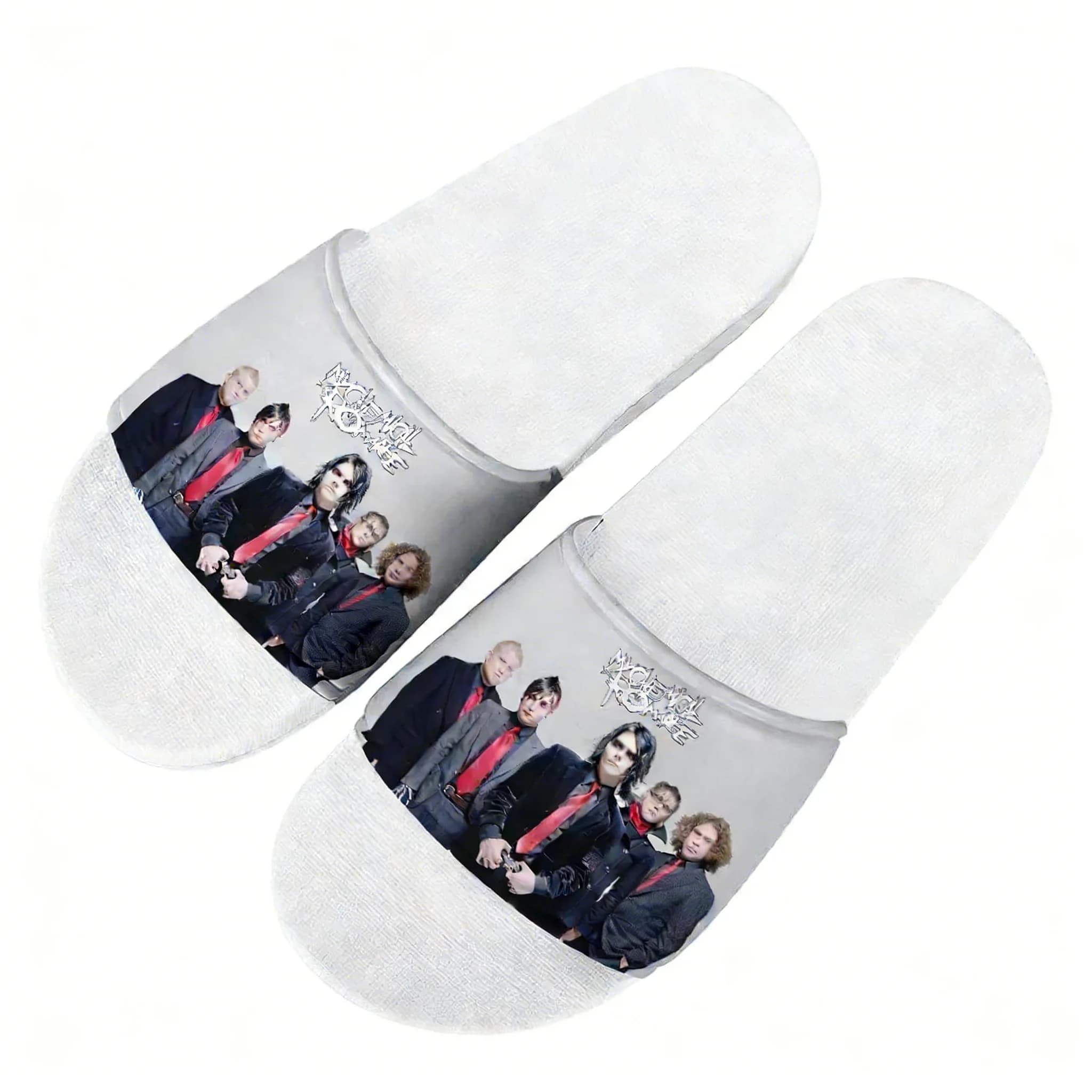 My Chemical Romance Sandals, Home Slippers, Water Shoes, Men's Sandals, Women and Teenagers, Customized Bath Slippers, Beach, Pool