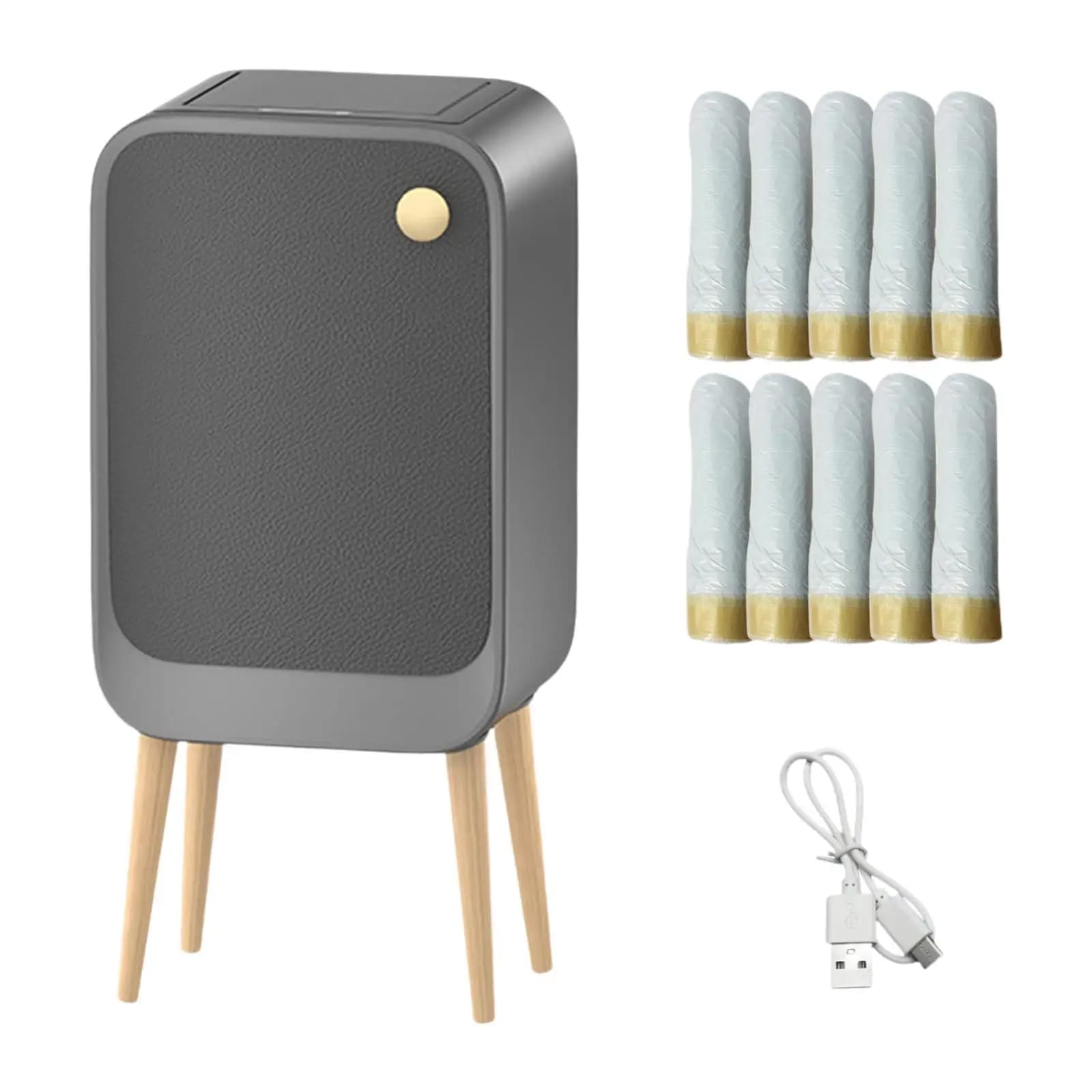Pattumiera con gambe staccabili Decorazione intelligente creativa Cestino per rifiuti touchless per camera da letto Cucina domestica Toilette Casa