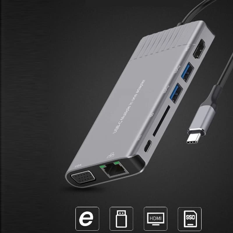 Cavo da Usb a vga hub usb RJ-45 cavo di prolunga adattatore LAN Docking Station multifunzione gioco adattatore Gigabit lettura scheda SD