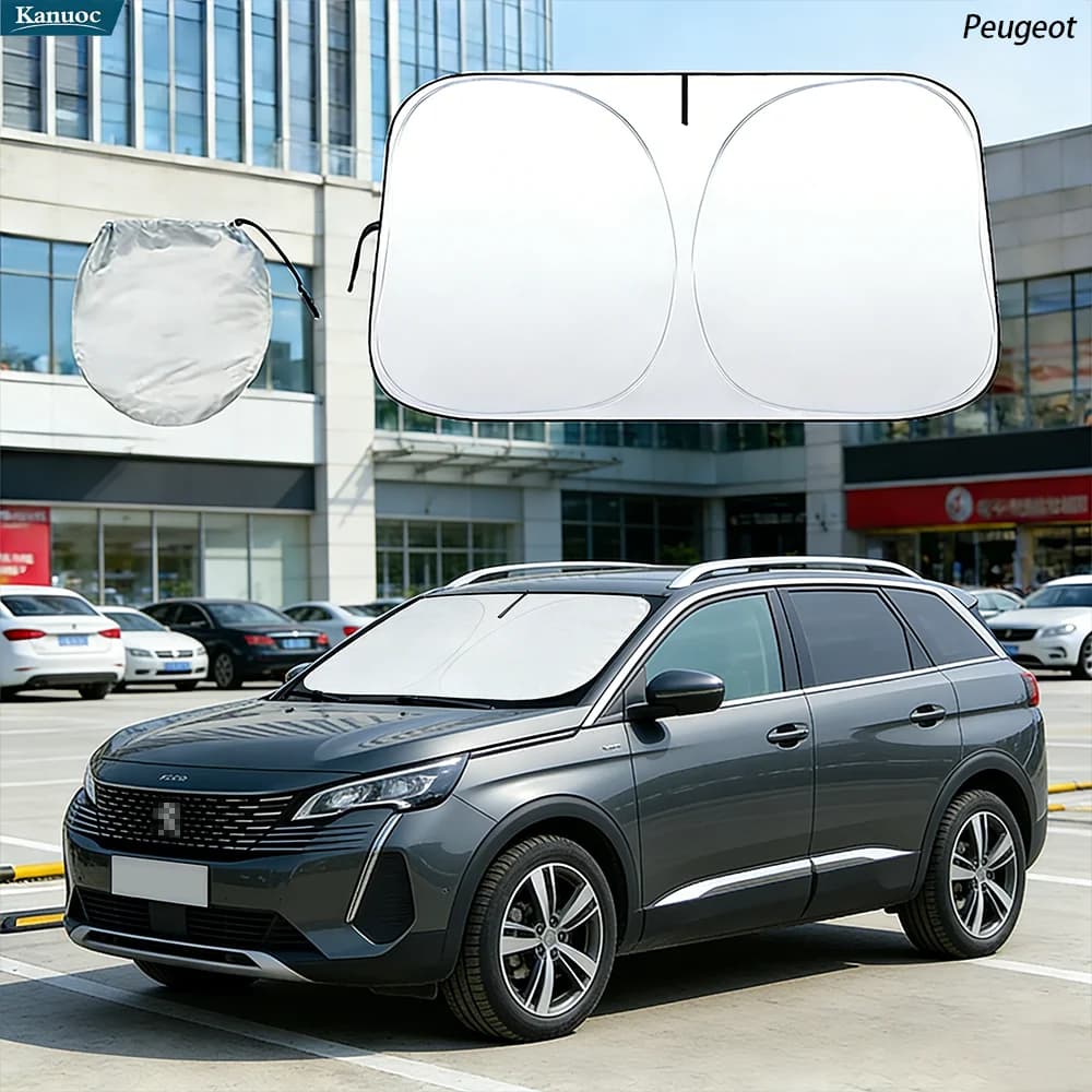 Parasole per Parabrezza per Peugeot 5008 2017-2024, Protezione Solare Pieghevole per Auto, Blocca i Raggi UV