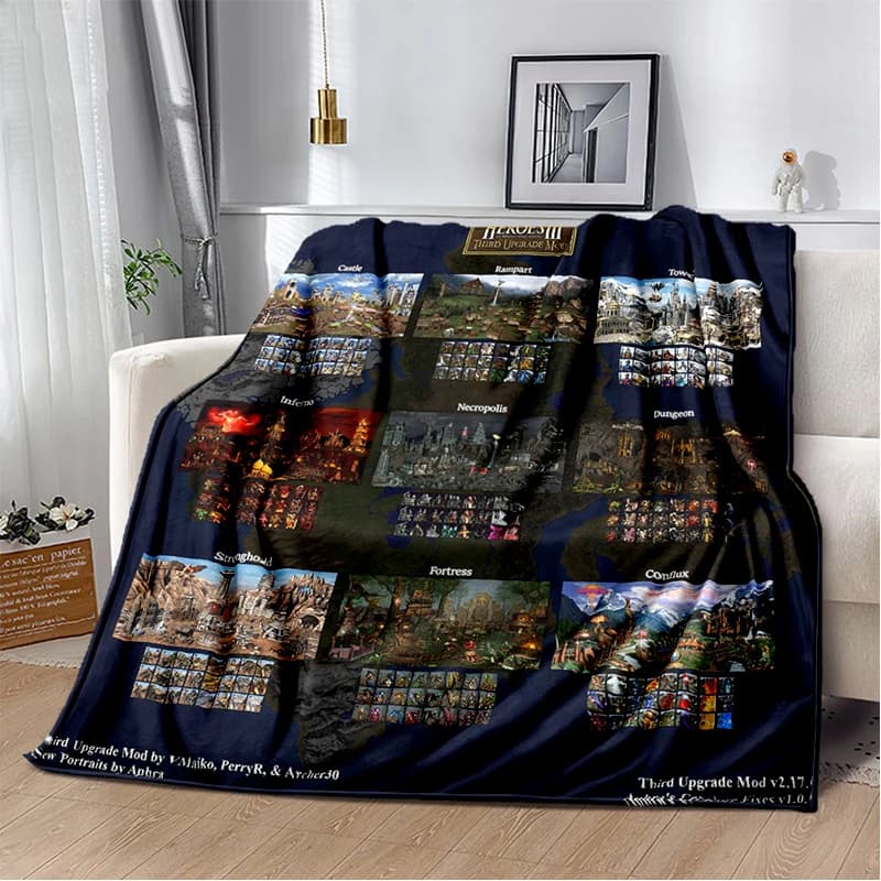 HOMM Game 9 Factions Races Stronghold Dwelling Creatures Heroes of Might and Magic Soft Blanket for Living Room Bedroom Bed Sofa