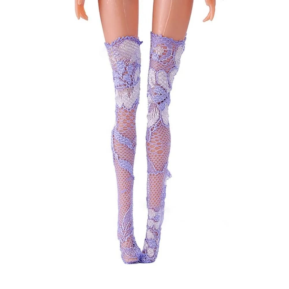 High quality Fashion Lace Stockings Handmade Multicolors Long Socks Legging Dress Clothes for 1/6