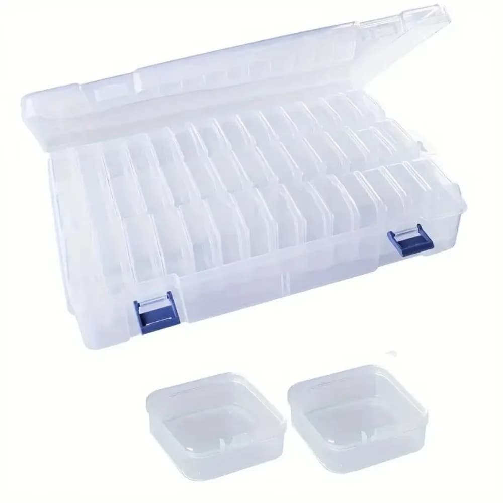 High Quality Convenient 42 Grids Storage Box Transparent Plastic Lid Containers Individual Snap-on Handicraft Organization Box