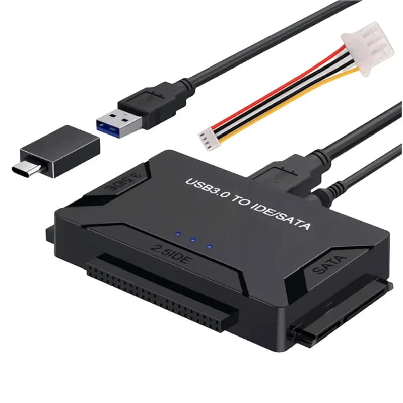 Convertitore SATA/IDE a USB 3.0 per HDD/SSD da 2,5/3,5 pollici, adattatore per disco rigido esterno, con spina UK