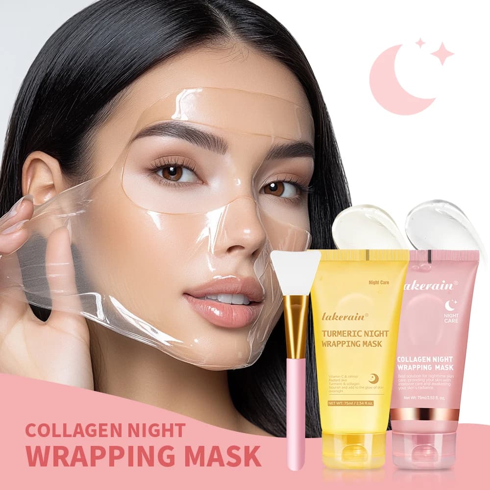 Maschera Viso Notturna al Collagene, Maschera Coreana Idratante Profonda per la Notte, Crema Maschera per la Cura Notturna 75ml