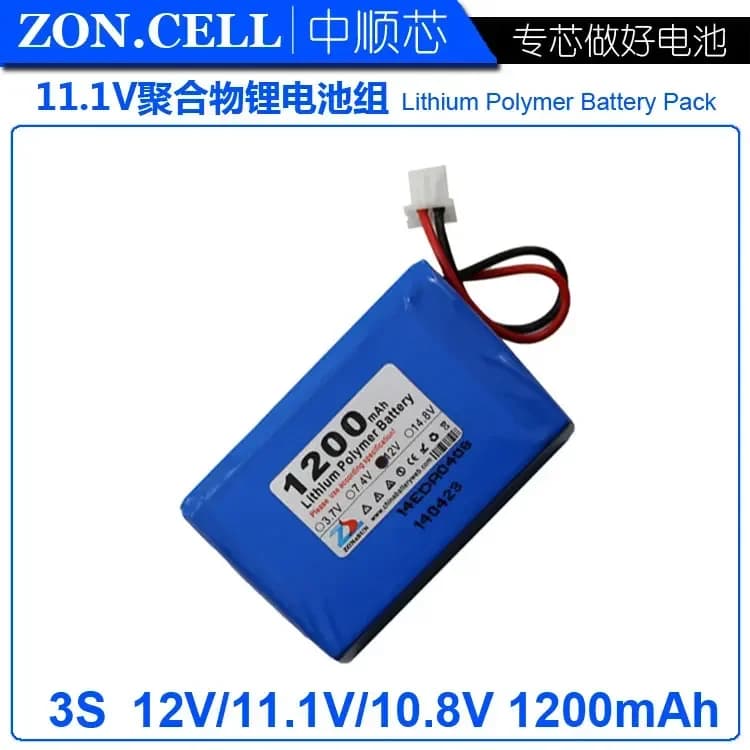 Rilevatore di fumo CIS core 1200mAh, batteria al litio da 11,1 V Batteria per microfono 12V 10,8 V