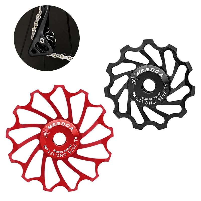 Rullo Guida Deragliatore Posteriore in Ceramica 11T/13T per Bici MTB e da Strada, Leggero
