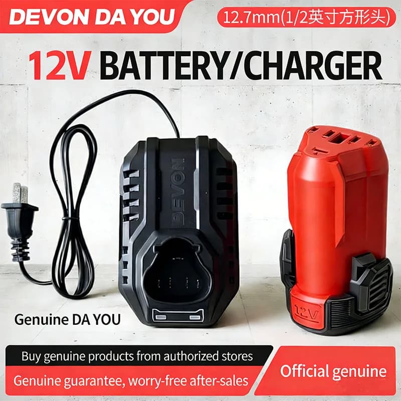 Trapano a Batteria al Litio 12V Devon Power Tools – Nuovo Modello con Caricabatterie, Set di Accessori e Batteria agli Ioni di Litio