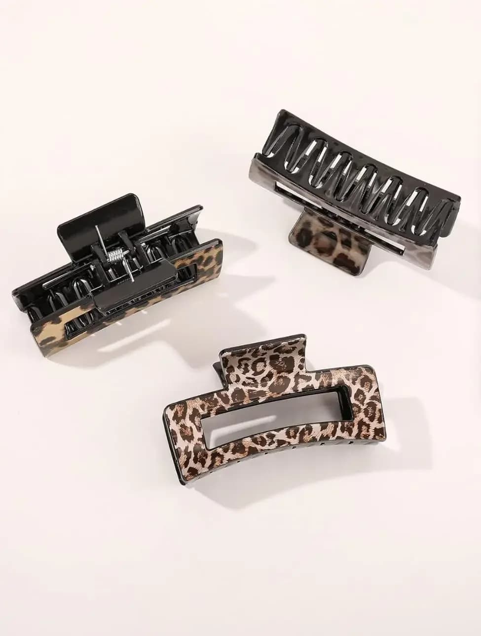 Hair Clips for Women - Big Square Claw Clips for Thick Thin Medium Fine Hair 3 Pcs Jaw Clamps Hair Accessories for Women Strong Hold