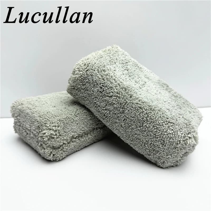 Lucullan Smalti cerati in peluche a fibra lunga Cobra di grado premium Tampone in schiuma rettangolare Spugna applicatore per dettagli in microfibra