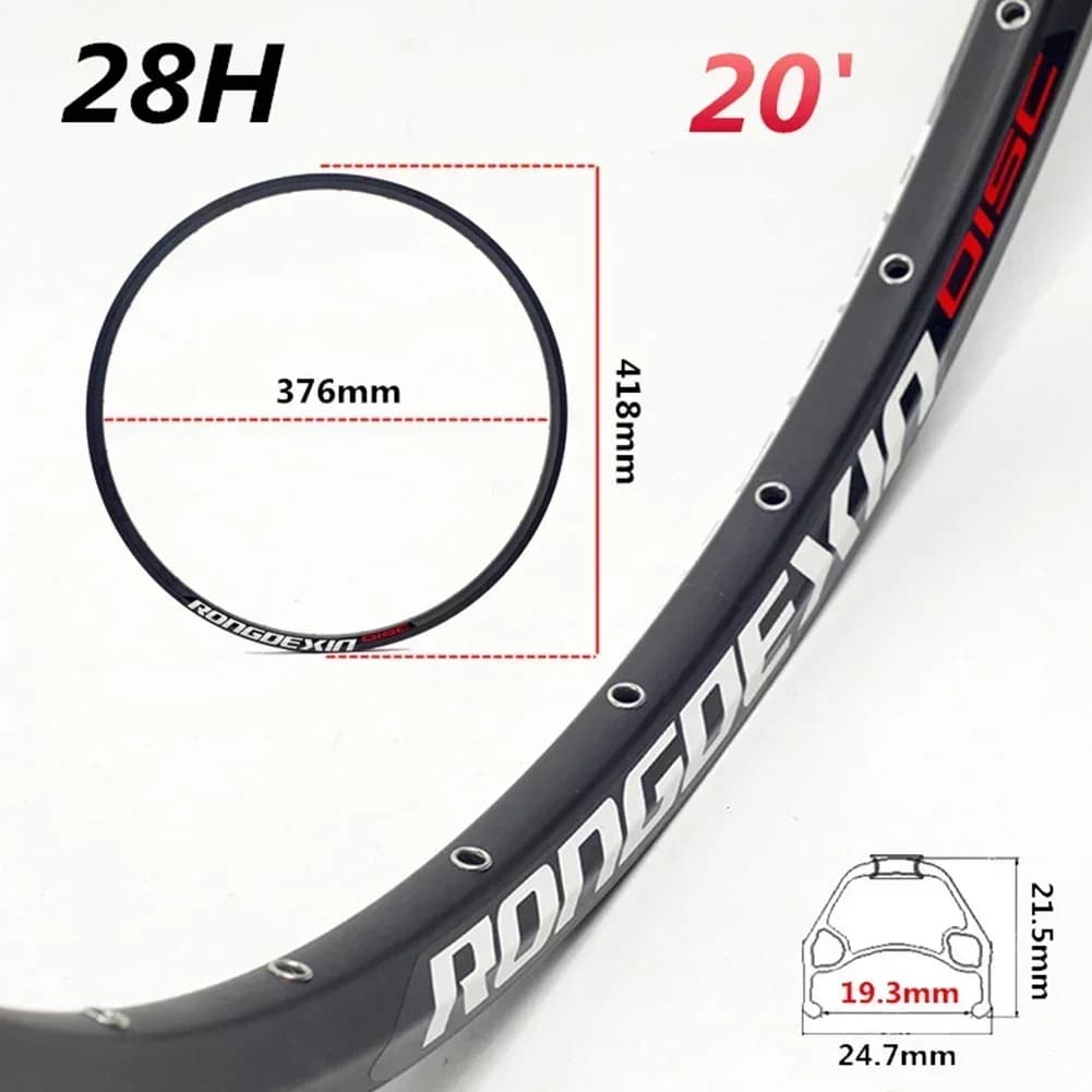 Cerchione per mountain bike da 20 pollici 24/28/32/36 fori Cerchione a doppio disco FV AV Cerchione per bici Accessori per biciclette Racin NUOVO