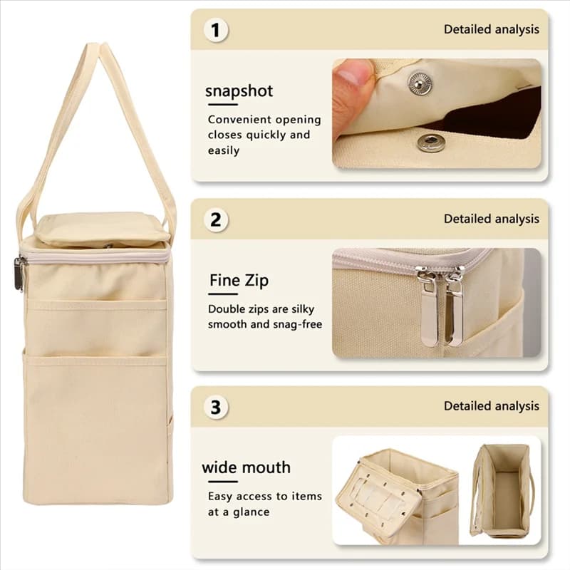 ABFS Sewing Knitting Bag Yarn Tote Storage Bag Wool Crochet Hooks Knitting Needles Sewing Tools DIY Household Organizer