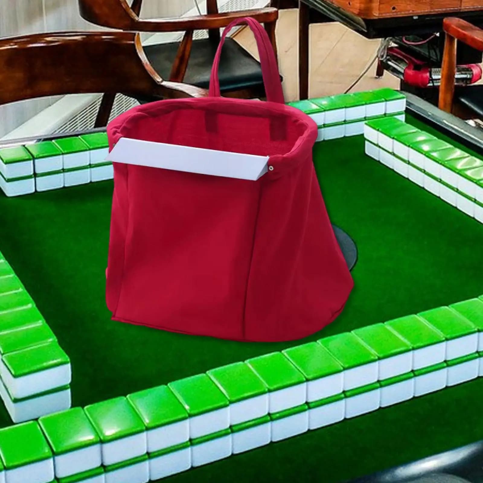 Portable Mahjong Accessory Bag Spacious Canvas Organizer and Storage Pouch for Mahjong Game Tiles