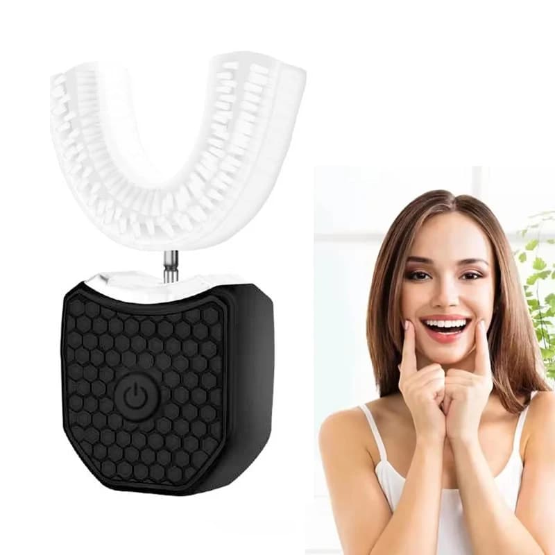 Automatic USB Type-C Electric Toothbrush with LED Display for Adults and Students, U Shape, Soft Setoles, IPX7 Waterproof, Whitening Function
