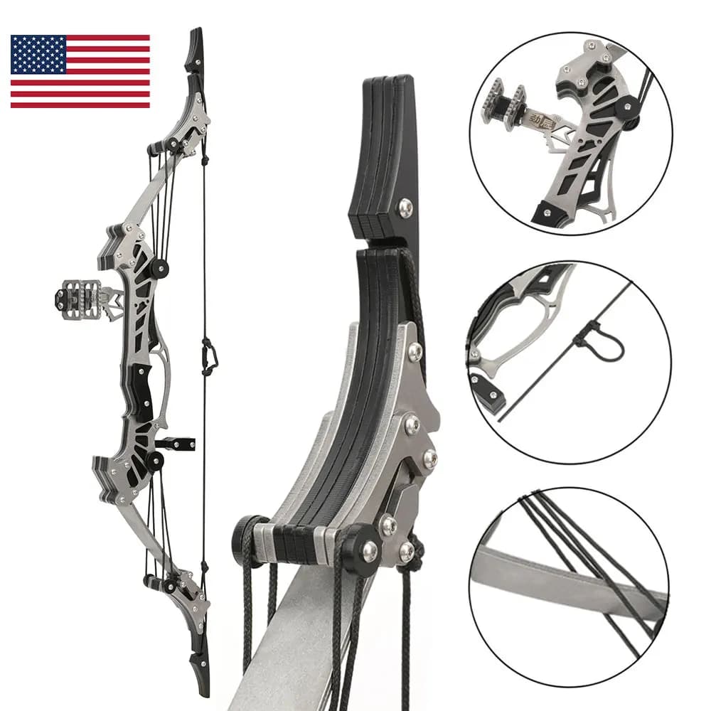 16 Inch Mini Pocket Bow Plastic Arrow Kit 16lbs Compact Portable Archery Set 40-50m Shooting Range for Youth Adult Decompression Target Practice Indoor Game Toy and Festival Gift Sports Accessory