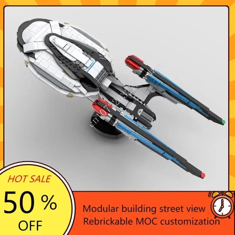 1050PCS USS Enterprise NCC1701-F Guerra Spaziale Militare MOC SpaceShip Modello di Battaglia Puzzle Personalizzato Architettura FAI DA TE Modello di Montaggio Giocattolo